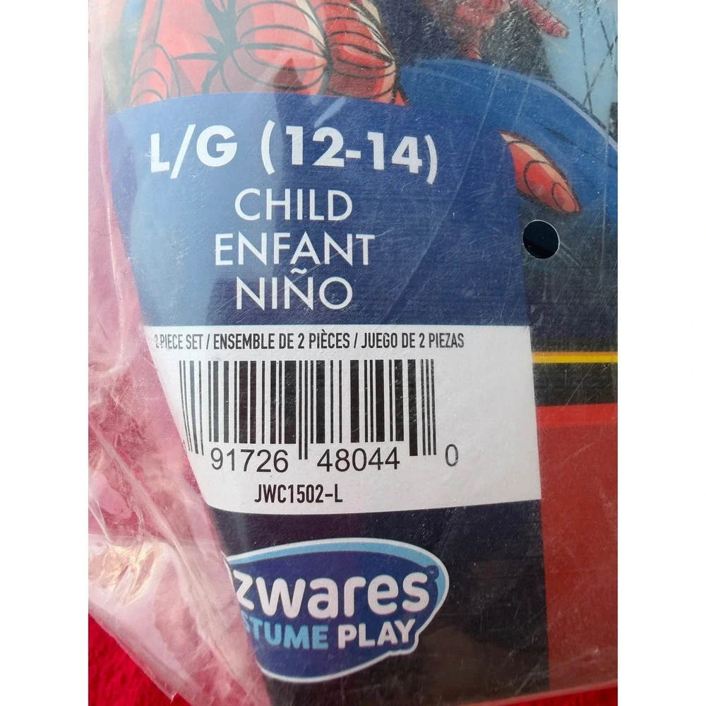 Spider-Man Adaptive Costume Kids L 12-14 Red Blue New Marvel Jumpsuit
